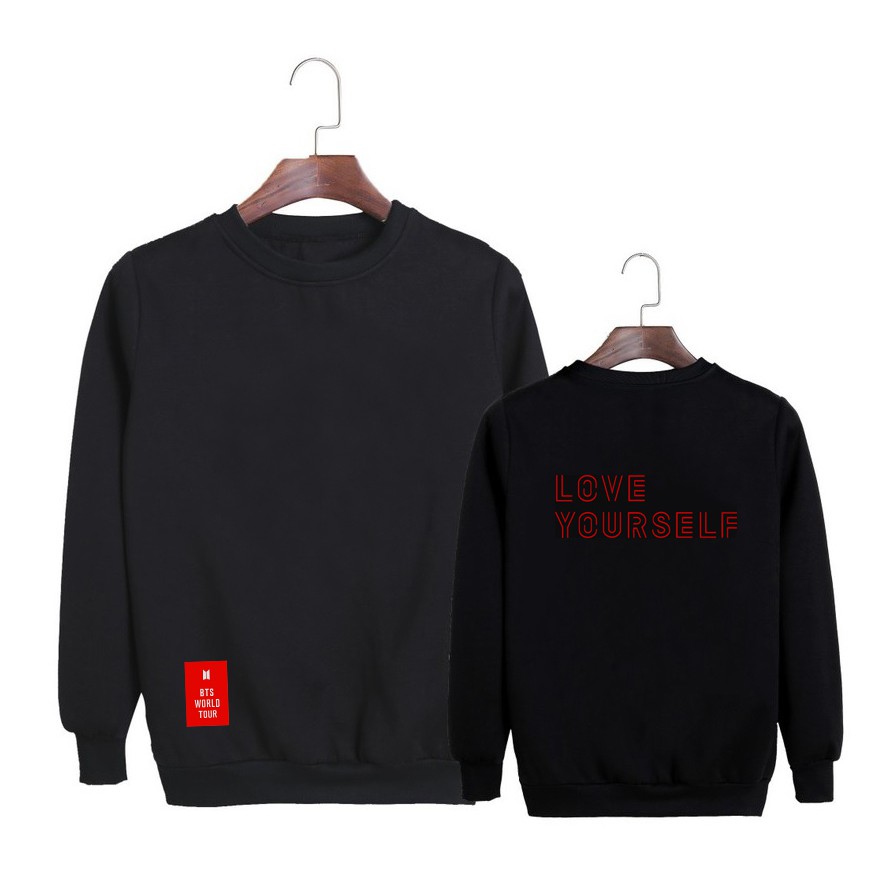 Áo Nỉ ko mũ ( Sweater ) LOVE YOURSELF WORLD TOUR BTS chất nỉ đẹp