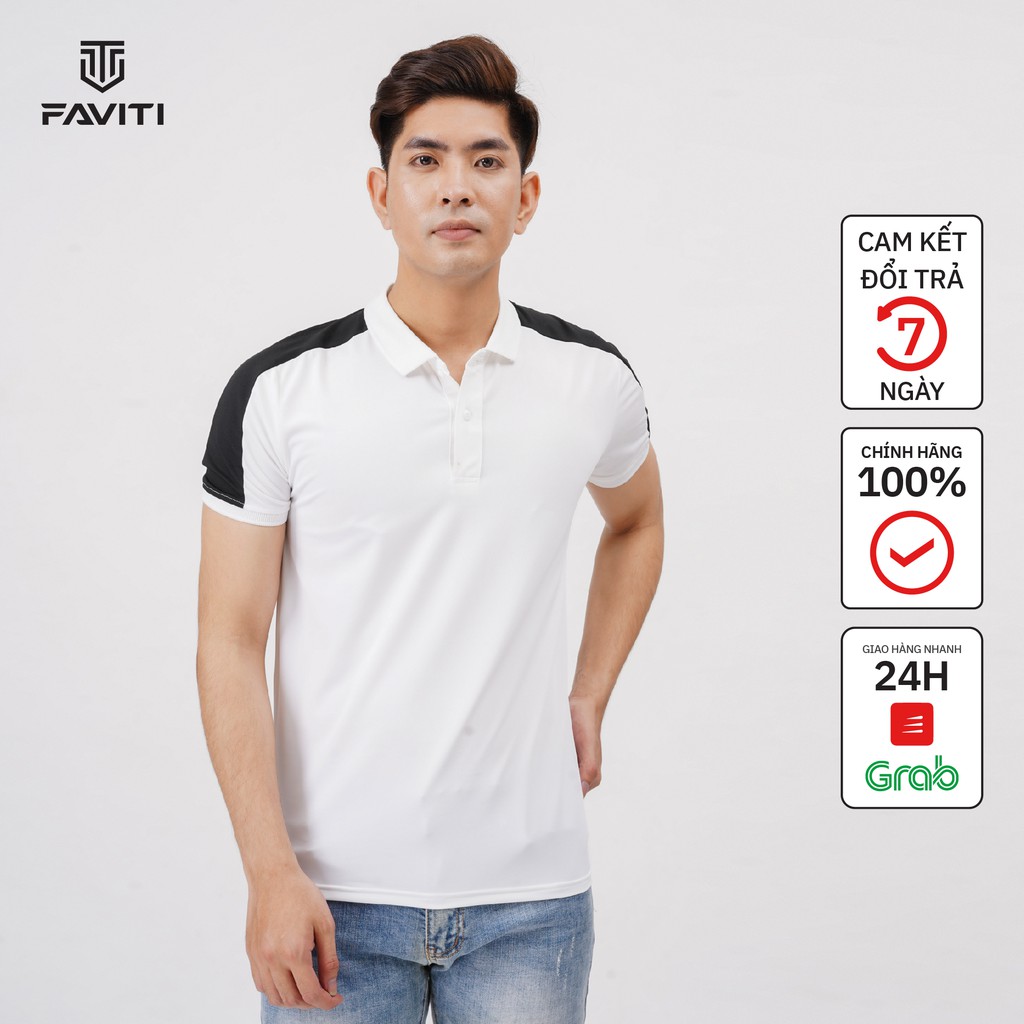 Áo Thun Nam có cổ bẻ đẹp tay ngắn polo cao cấp giá rẻ FAVITI AT131