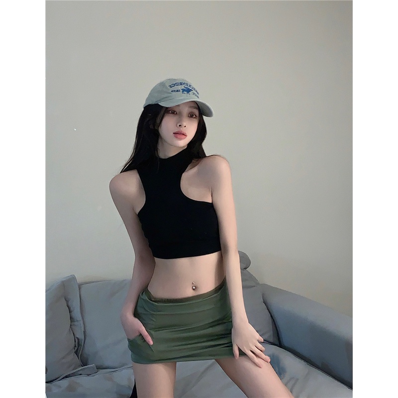 Áo Hai Dây Mùa Hè Màu Trơn Quyến Rũ Cho Nữ