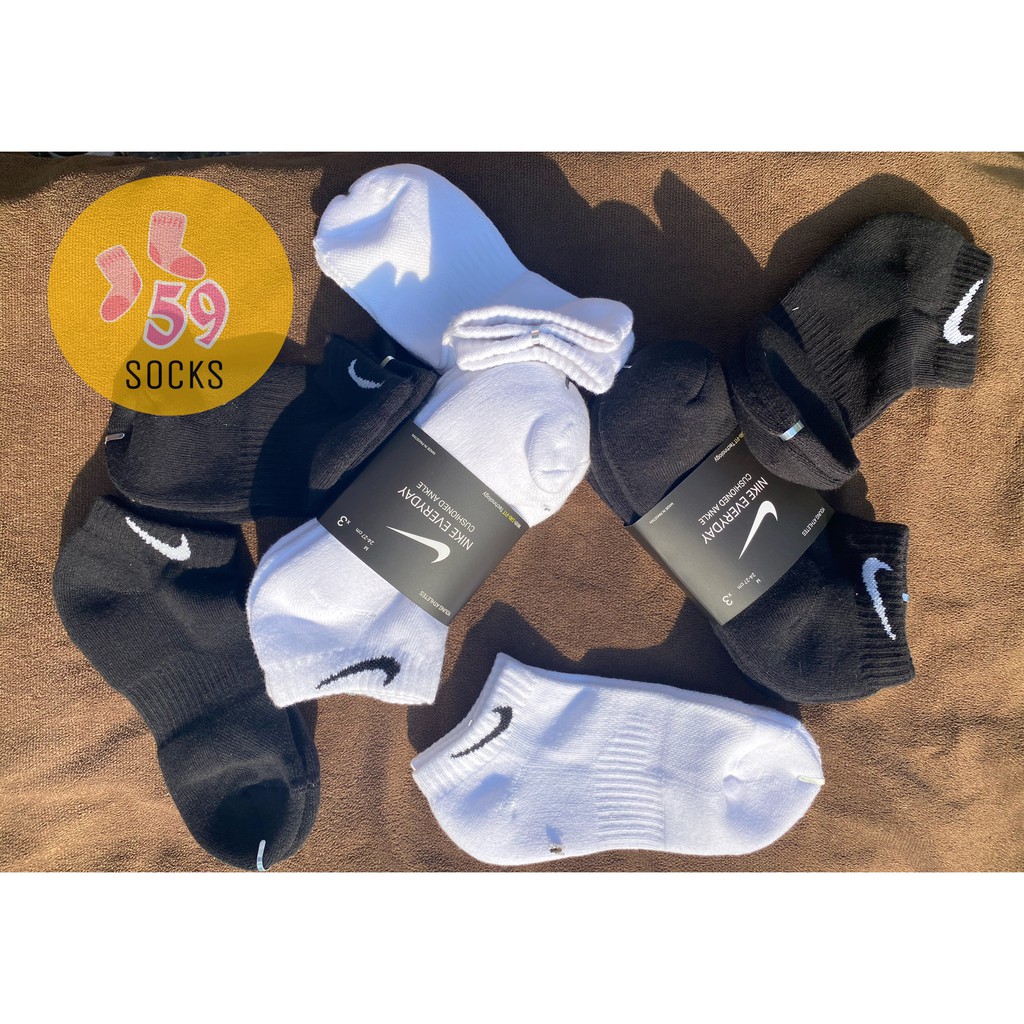 Pack 3 đôi tất / vớ Nike Chính Hãng Cổ Thấp - Màu Đen - Swoosh59