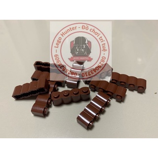 Lego phụ kiện gạch moc part lẻ : combo 10 miếng gạch 1 x 4 brick có rãnh dọc màu nâu