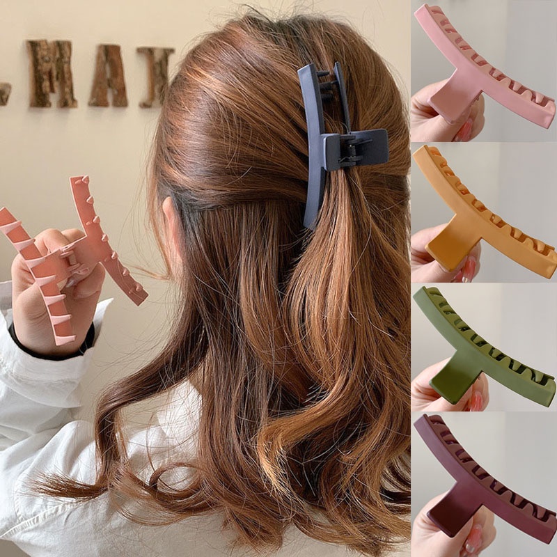 Kẹp tóc bằng nhựa acrylic nhám thanh lịch cho nữ