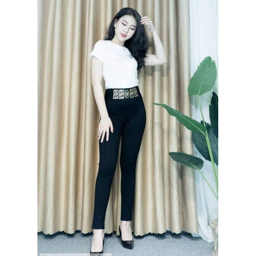 Quần legging nữ cạp cao phối họa tiết ve.rsa.ce gen bụng, chất vải co giãn 4 chiều tao cảm giác thoải mái cho người măc