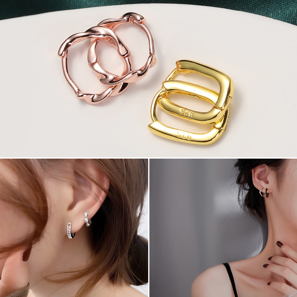 Khuyên Tai Dạng Vòng Phong Cách Pháp Tối Giản Thời Trang Cho Nam Và Nữ
