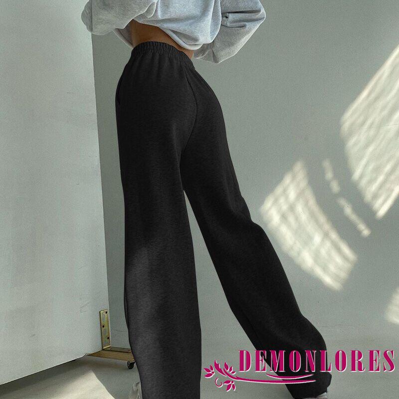 Quần Dài Ống Rộng Màu Trơn Thời Trang Cho Nữ