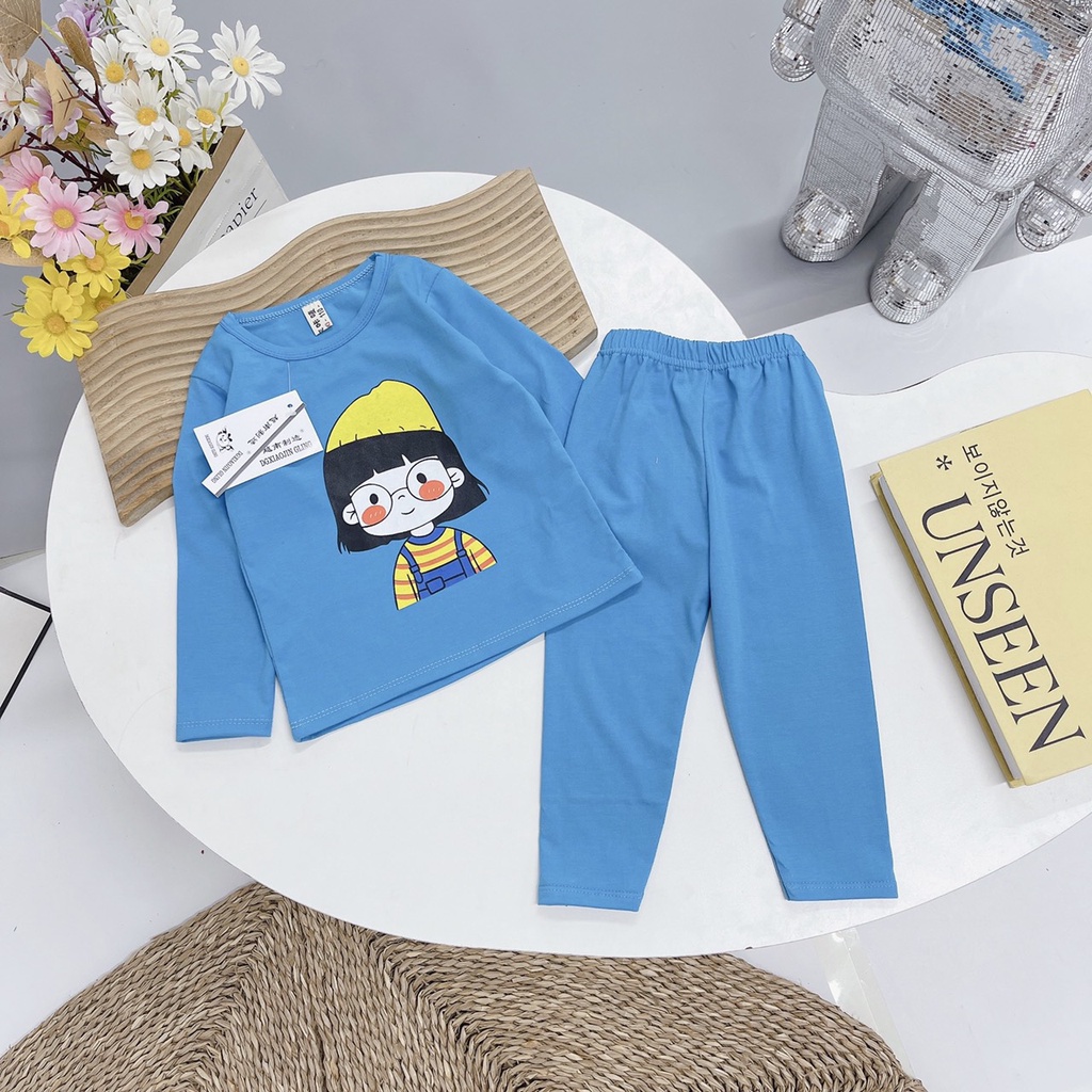 [HOTI] BỘ DÀI TAY MINKY MOM CHẤT COTTON 4C IN HÌNH BÉ GÁI ĐÁNG YÊU MỀM MÁT CHO BÉ 8-18KG.VIDEO THẬT. XƯỞNG MAY BIBO