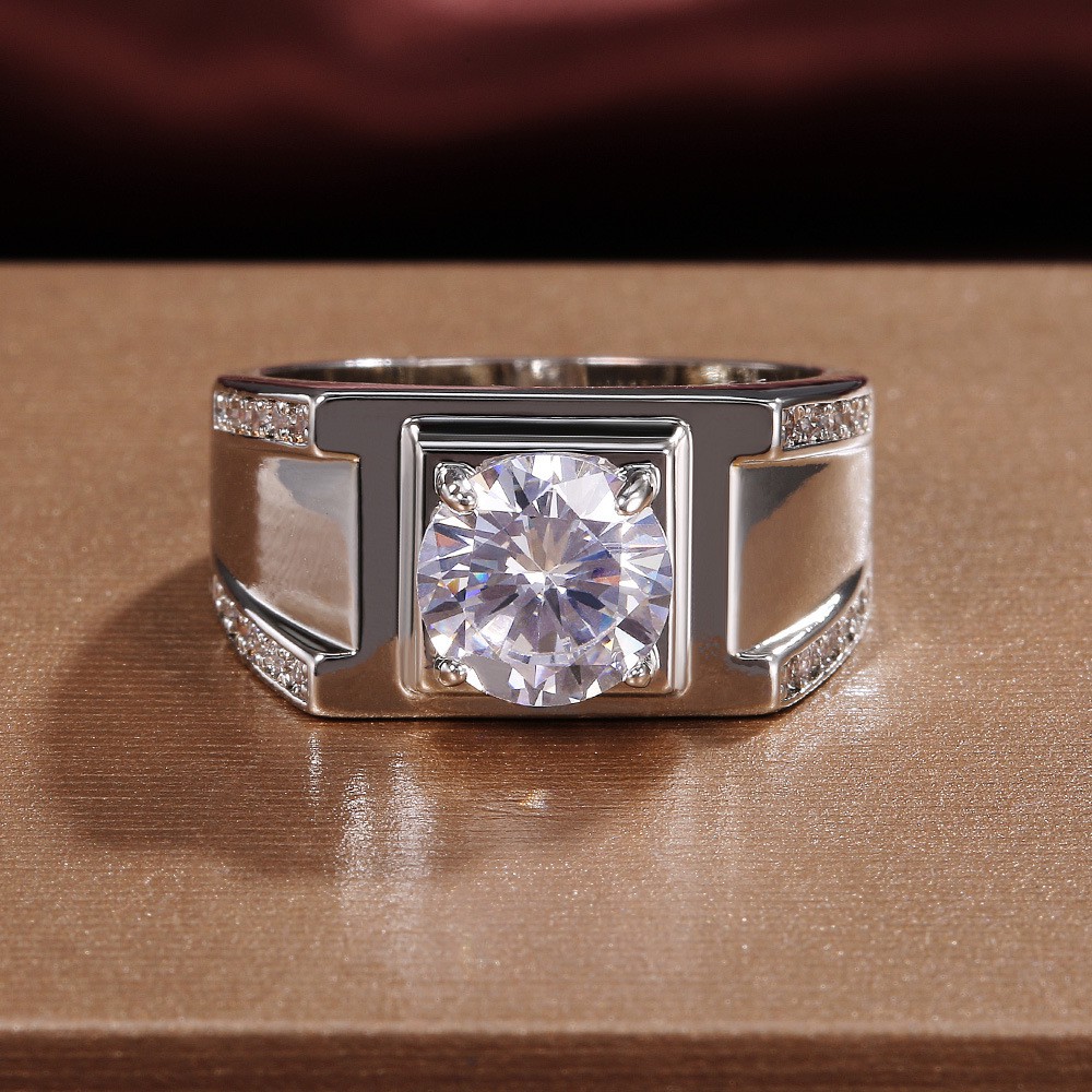 Nhẫn đính hôn kim cương thiết kế sang trọng cho nam