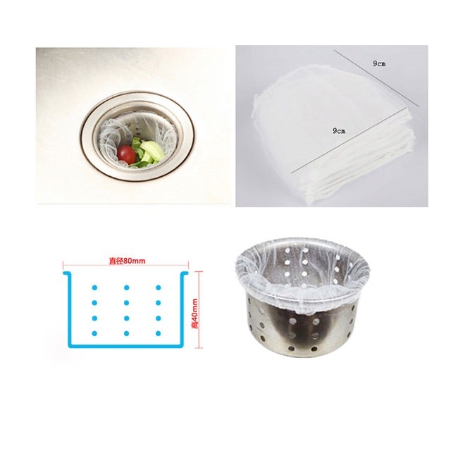 Combo 60 Túi Lưới Lọc Rác Bồn Rửa