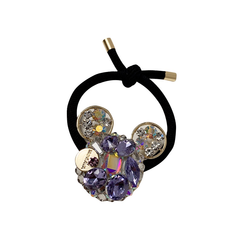 Dây Thun Cột Tóc Bằng Cao Su Co Giãn Đính Đá Pha Lê Hình Chuột Mickey Hoạt Hình Thời Trang Mùa Hè Dành Cho Nữ 2021