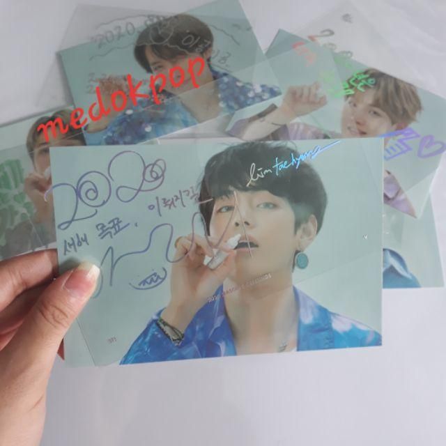 Set 2 tấm greeting hologram hình BTS 2020  + hình thật