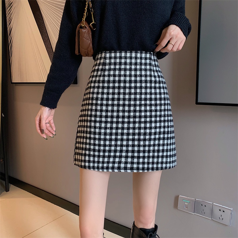 Chân váy chữ A lưng cao họa tiết sọc caro thời trang cho nữ
 | BigBuy360 - bigbuy360.vn