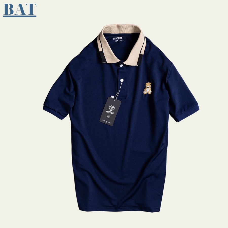 Áo Thun polo Nam cổ bẻ thêu teddy thời trang nam BAT vải cá sấu cotton phong cách thời trang Hàn Quốc.