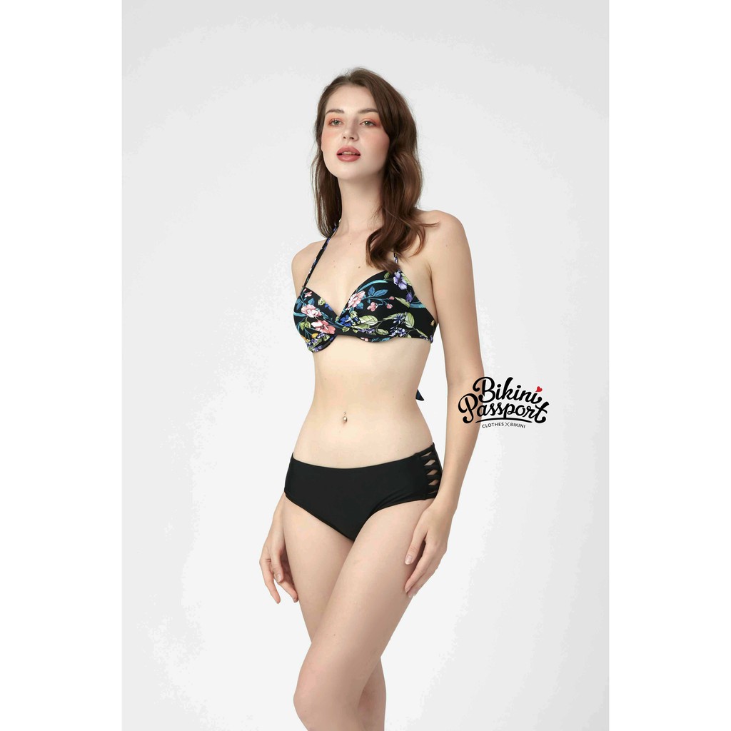 Áo bơi Nữ BIKINI PASSPORT kiểu dáng có Gọng- màu Đen - BS135_BL