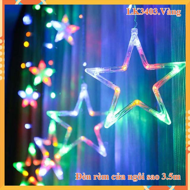 Dây đèn led ngôi sao lớn - đèn rèm cửa Noel khôngThấm Nước Trang Trí Ngoài Trời - Ánh sáng ấm