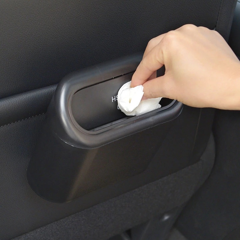 Thùng Rác Mini Có Nắp Hình Vuông Dạng Nhấn Tiện Dụng Cho Xe Hơi