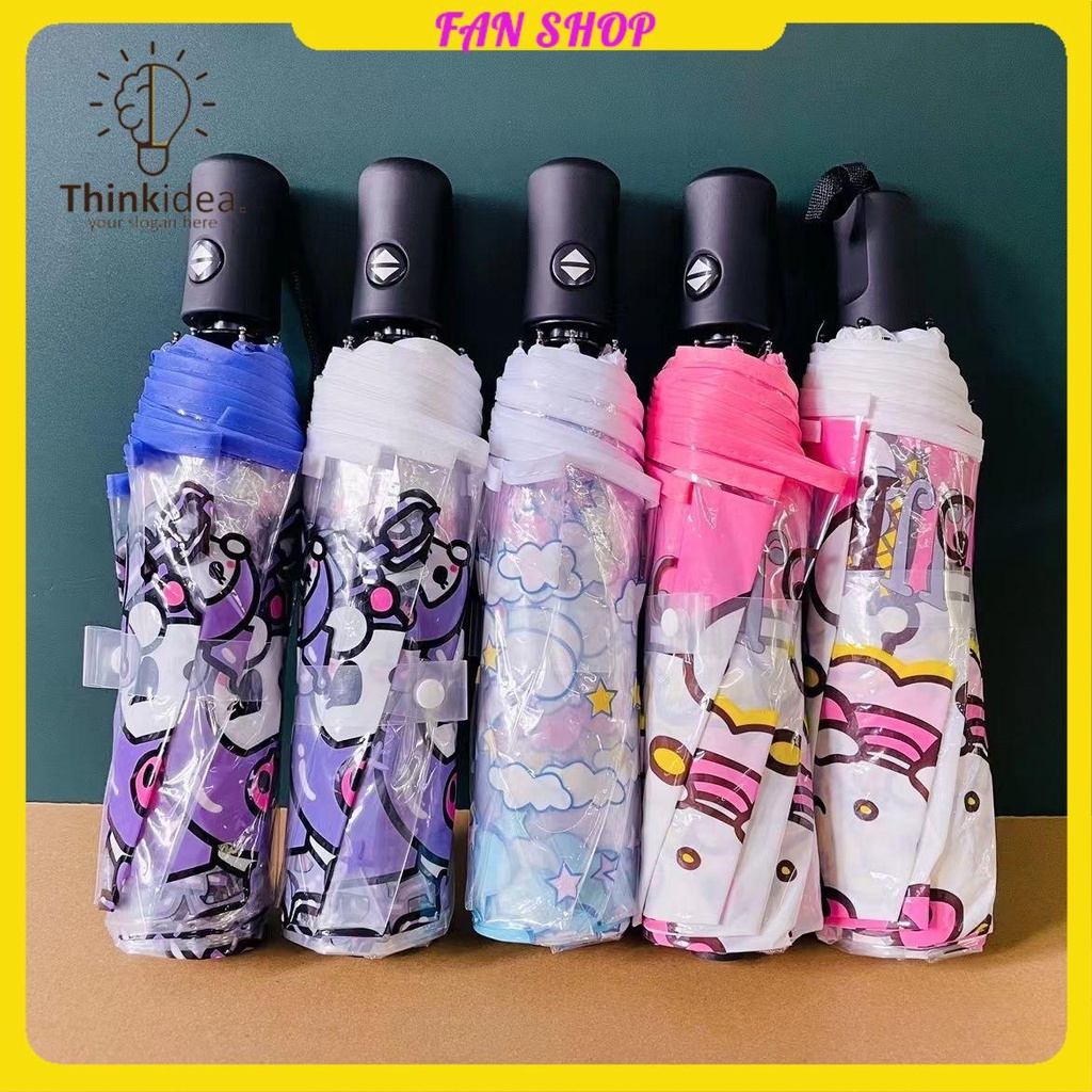Dù Trong Suốt Cán Dài Gấp Gọn Kiểu Nhật Bản Dễ Thương