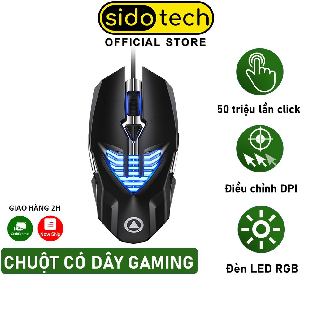 Chuột máy tính gaming chơi game SIDOTECH YINDIAO G4 Pro 800/1200/1600/3200DPI có dây cho game thủ Esport- Chính Hãng