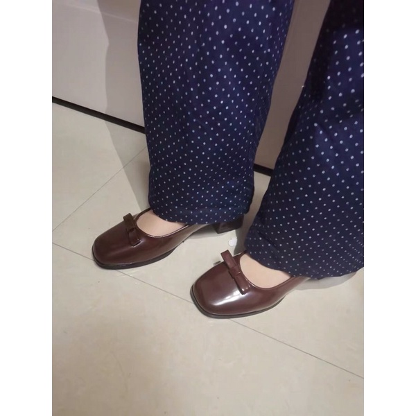 Giày marry jane da bóng giày búp bê nơ