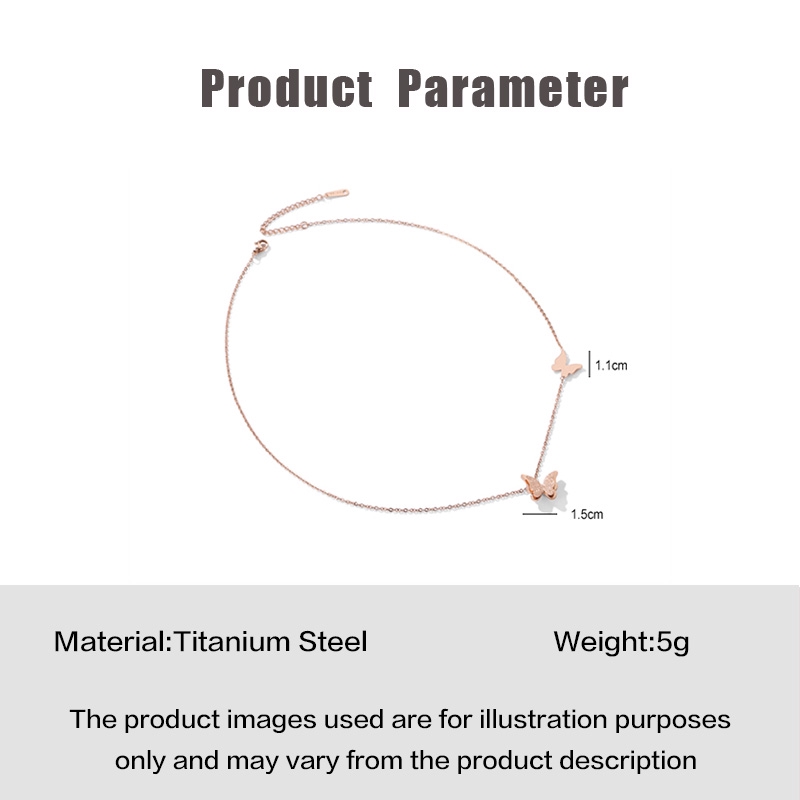 Dây chuyền MAYEBE LAVEND bằng thép titan mặt hình bướm