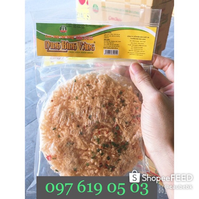 Cơm cháy Ninh Bình Vàng ruốc (vị cay), Mè đen, Rong Biển