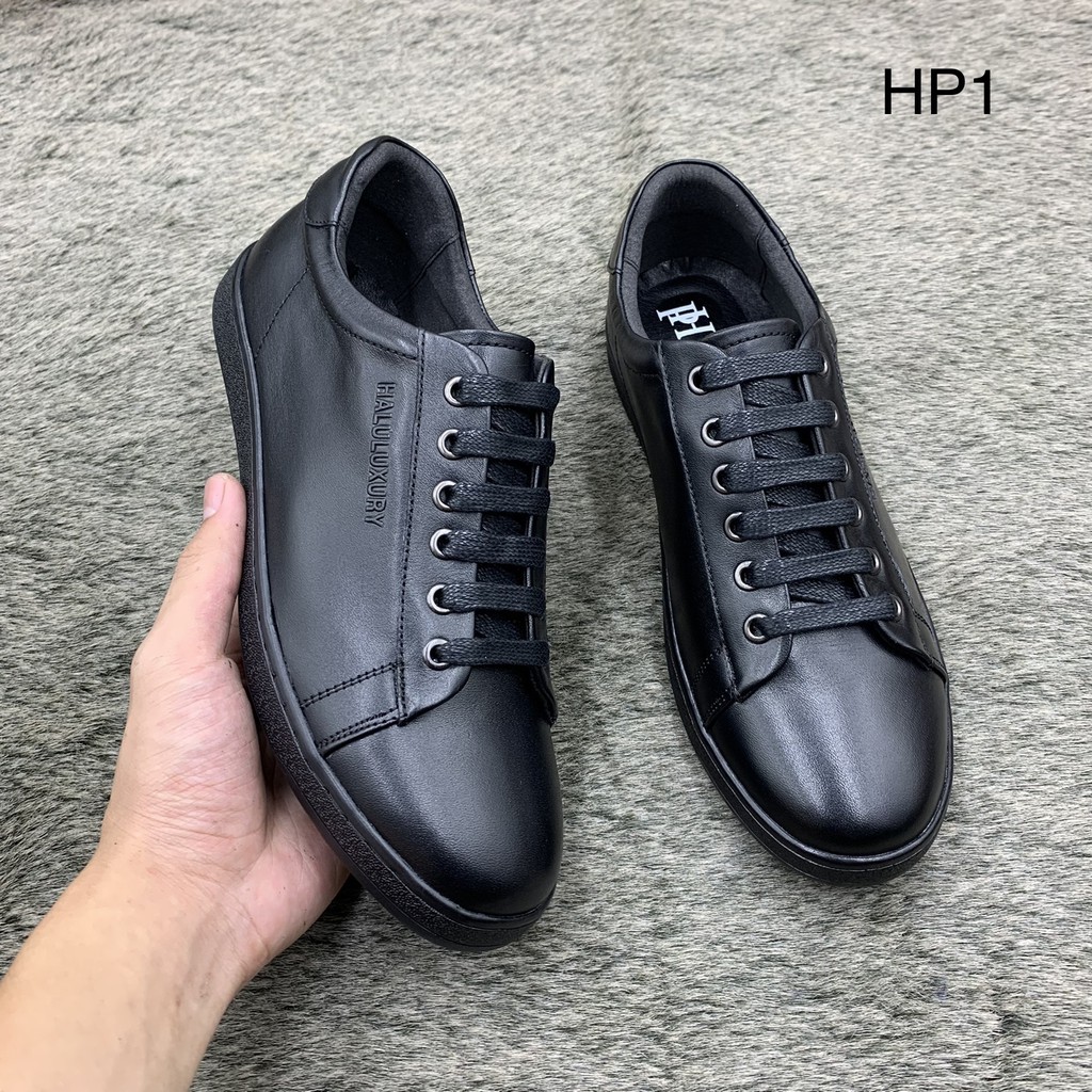 Giầy thể thao nam da bò thật in vân chữ