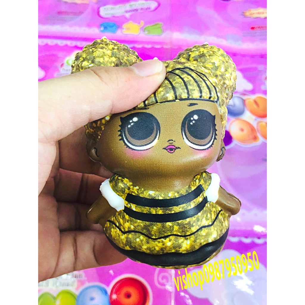 ĐỒ CHƠI SQUISHY EM BÉ TÓC KIM TUYẾN VÀNG mã GPZ85 Hshop