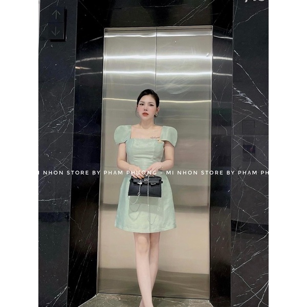 Váy tafta óng tay hến kèm tag ntcloset