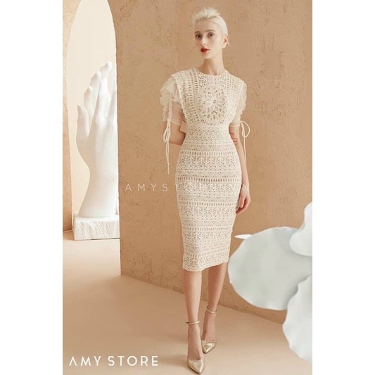 Vải ren sợi họa tiết nhỏ có chân ren