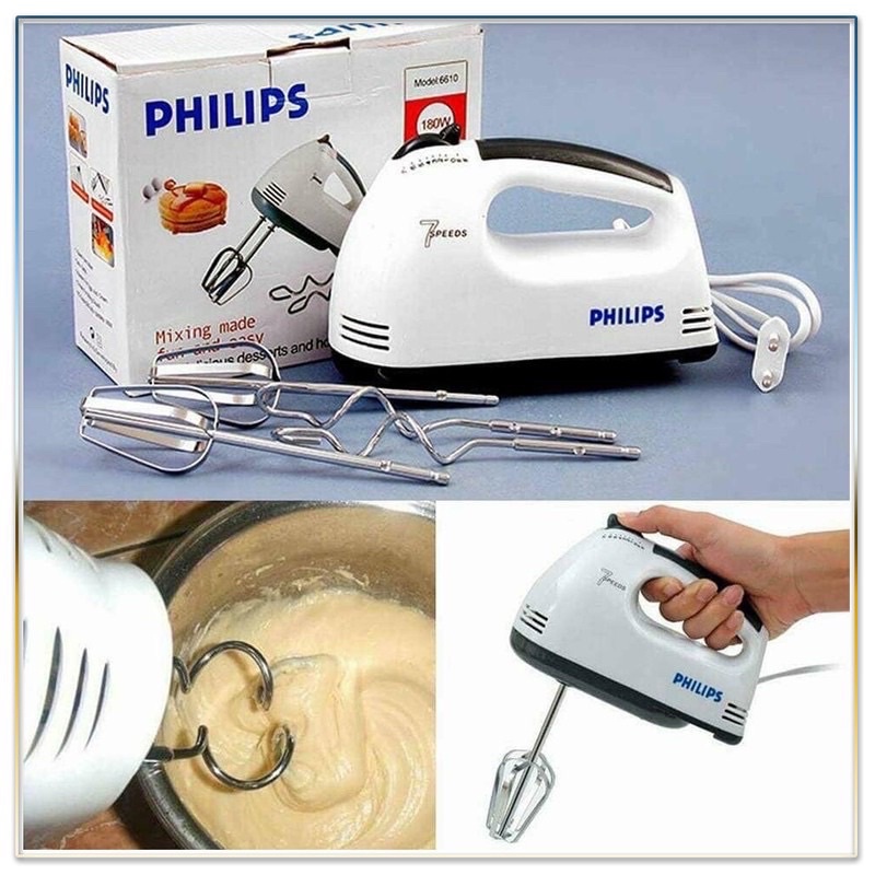 Máy đánh trứng cầm tay kem bơ 7 tốc độ máy trộn bột làm bánh - Dụng cụ đánh bông trứng tiện lợi đa năng