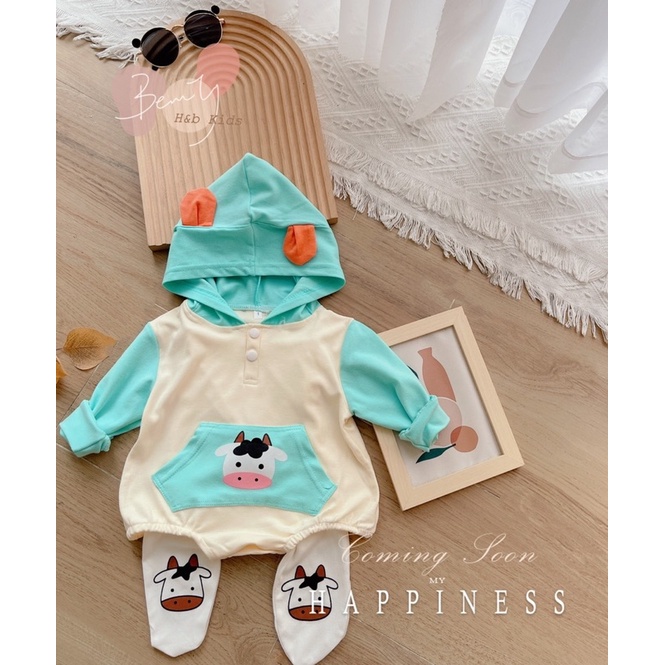 Sét body mũ liền kèm quần cho bé