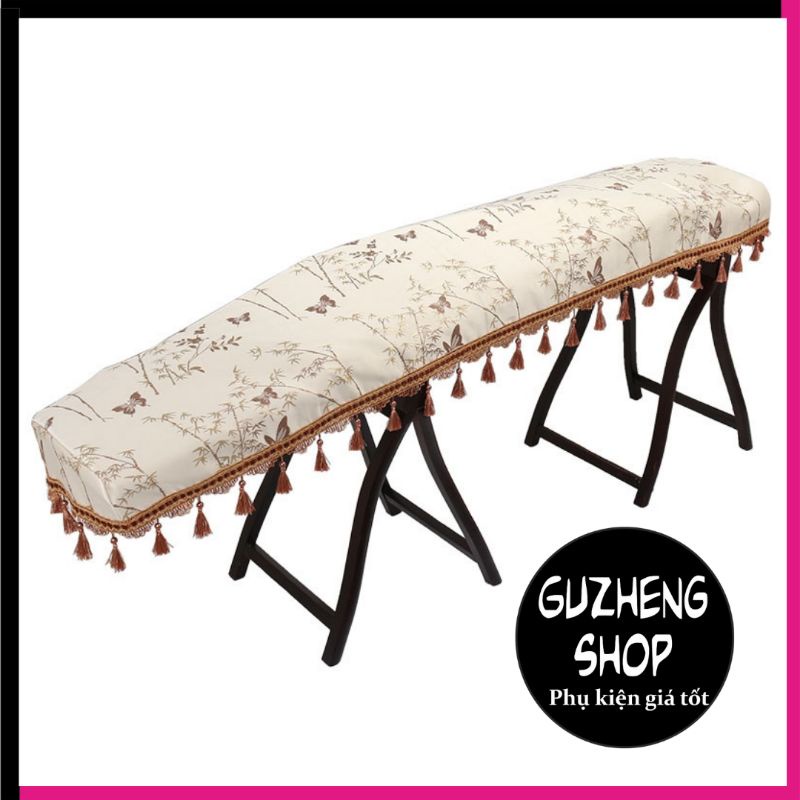 Khăn phủ đàn guzheng cao cấp, sang trọng có tua rua rất đẹp 163cm