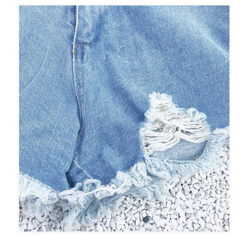 Quần Sọt Denim Thiết Kế Dây Đan Chéo Cá Tính