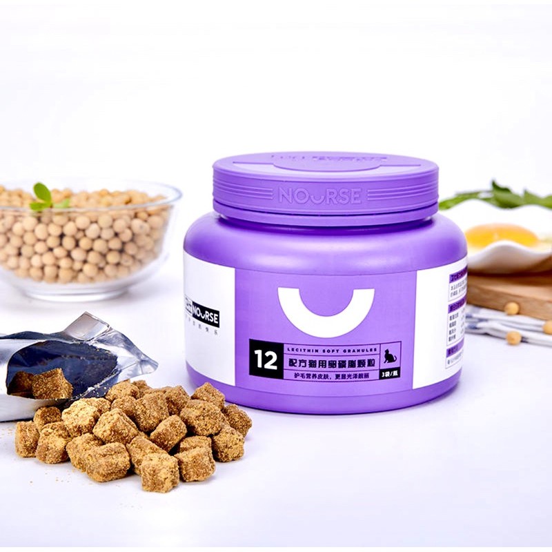 Viên mềm dưỡng lông cho mèo Nourse 12 Lecithin soft granules 180g