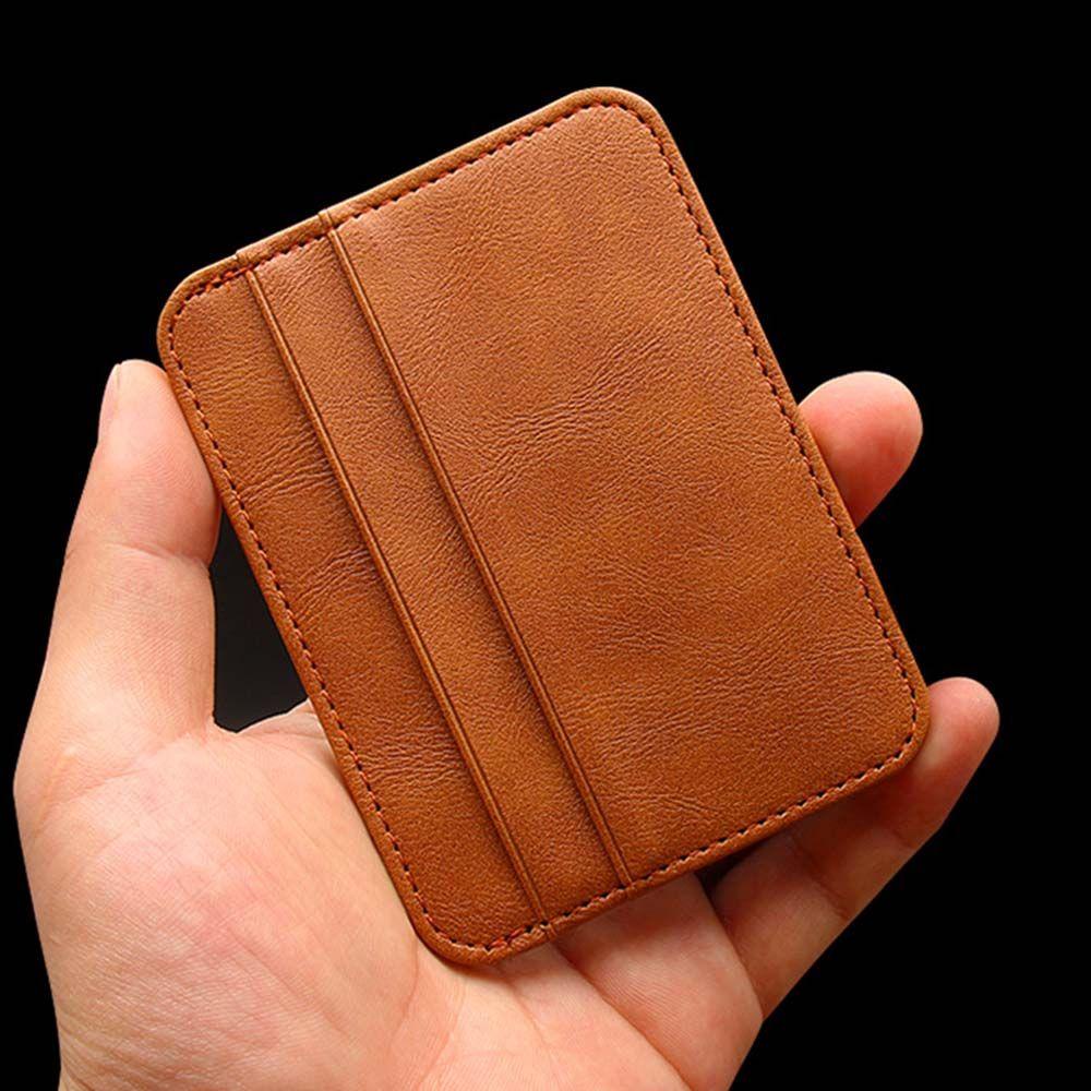Ví Da PU Mini Nhiều Ngăn Đựng Thẻ Thiết Kế Đơn Giản Cho Nam