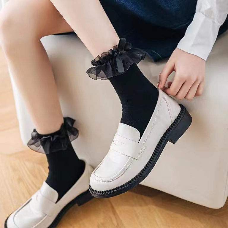 Vớ Ren Đính Nơ Phong Cách Lolita Dễ Thương Cho Nữ