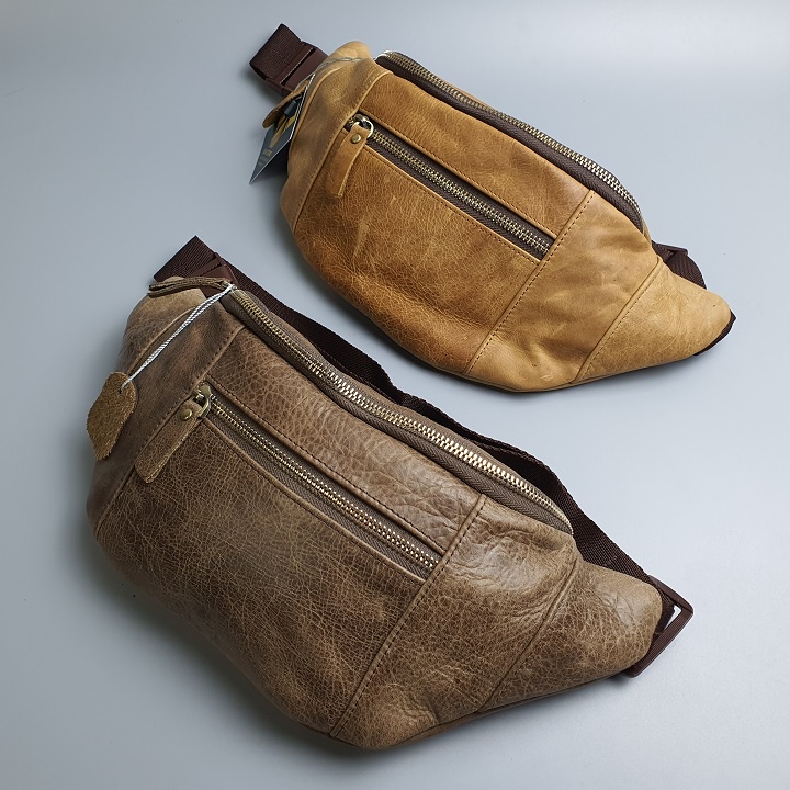 Túi đeo hông nam, túi bao tử da bò thật 100% đốt không cháy BH 3 năm | BigBuy360 - bigbuy360.vn