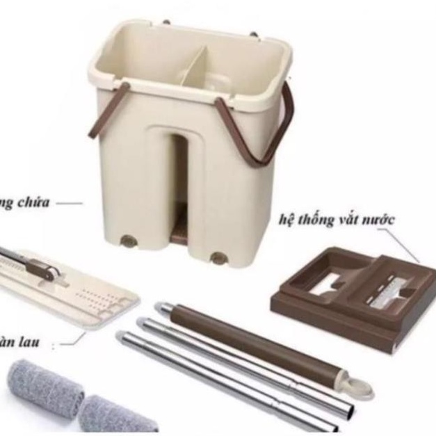 Bộ cây lau nhà ,chổi lau nhà thông minh tự vắt LOẠI TO Tặng Kèm 2 miếng lau siêu sạch