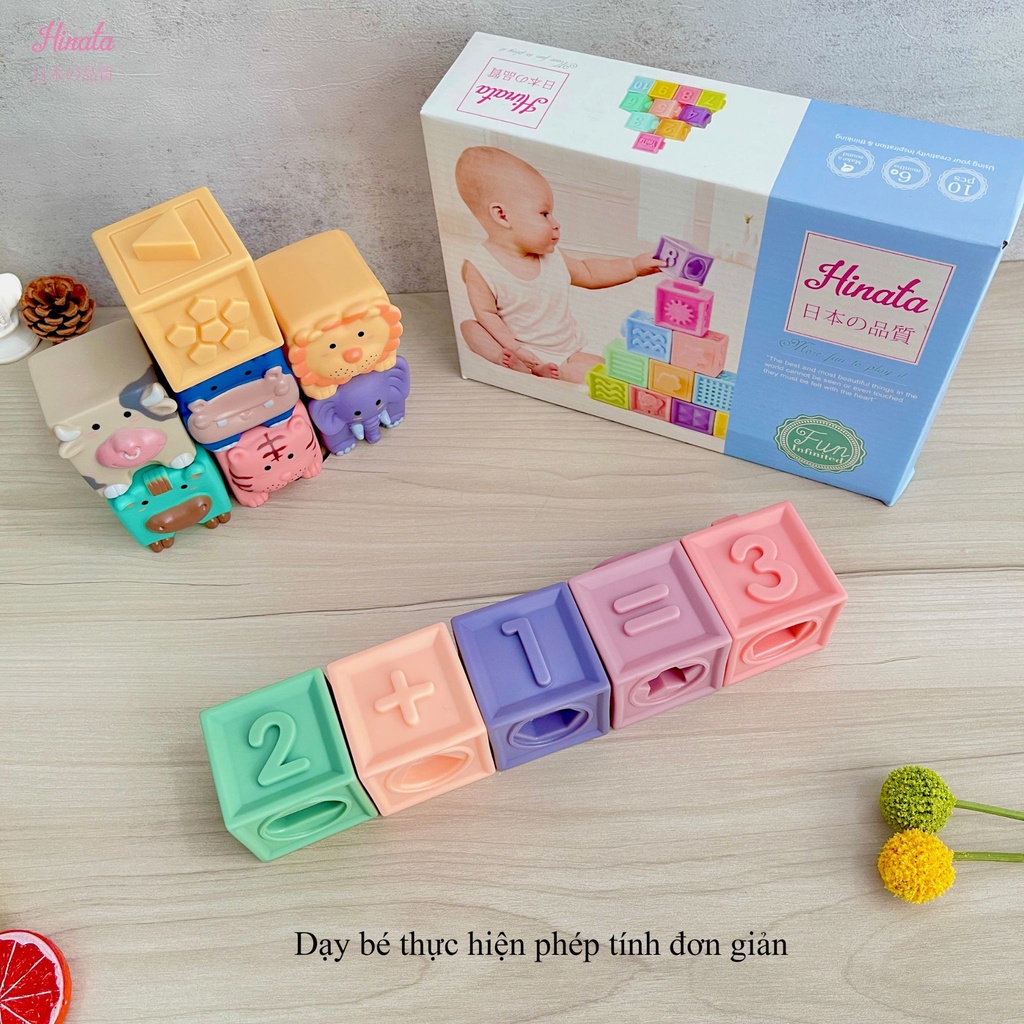 Bộ đồ chơi khối lắp ráp âm nhạc dành cho béHINATA - Chạm nổi 3D những họa tiết dễ thương BDC33