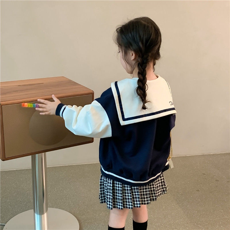 Áo Khoác Bóng Chày Phong Cách Preppy Thời Trang Xuân Thu 2022 Mới Cho Bé Gái