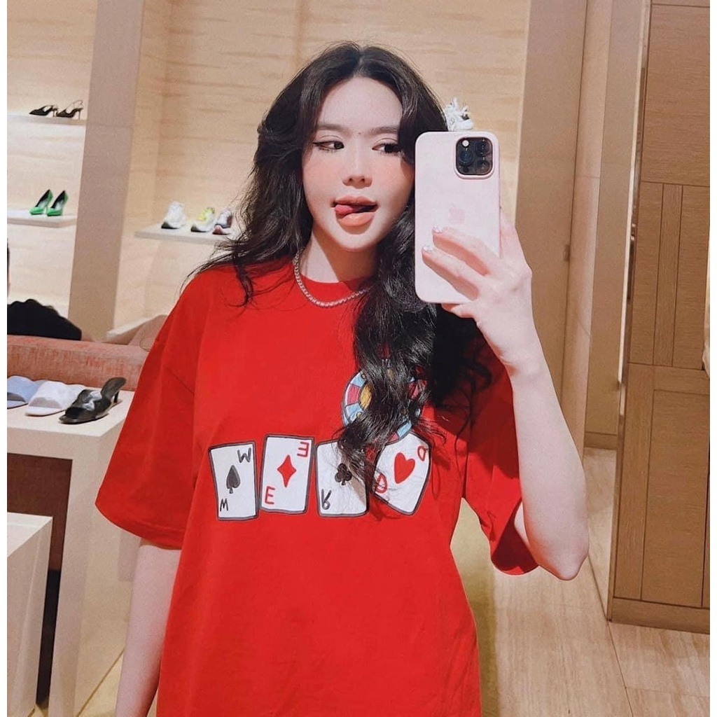 Áo thun tay lỡ unisex nam nữ form rộng drew house lá bài, phong cách hàn quốc chất cotton cực đẹp TPT SHOP 2022DR03