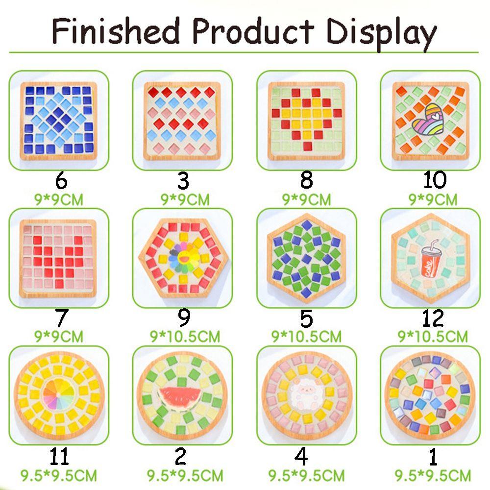 Khay Gỗ Làm Đế Lót Ly Thủy Tinh Phong Cách Mosaic Tinh Tế DIY