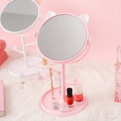 Gương trang điểm tai mèo để bàn dụng cụ trang điểm không thể thiếu cho các hot girl