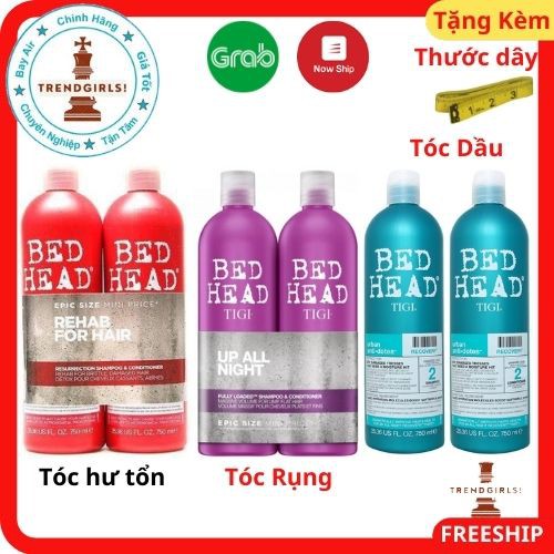 [chính hãng Mỹ] cặp bộ dầu gội xả phục hồi hư tổn TiGi Bed Head 750ML/Chai Hàng Chuẩn Chính Hãng Tóc Suôn Mượt Tiết Kiệm