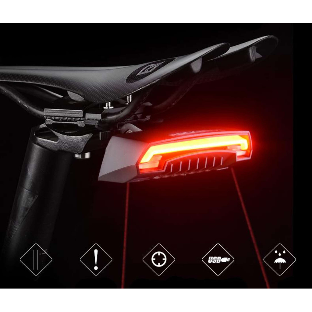 Light USB Sạc không dây Không thấm nước An toàn Thông minh Điều khiển từ xa Bật Dấu hiệu Xe đạp Đèn phụ kiện Xe đạp-168