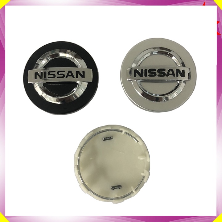Logo chụp mâm, ốp lazang bánh xe ô tô Nissan đường kính 60MM Nhựa ABS + PC
