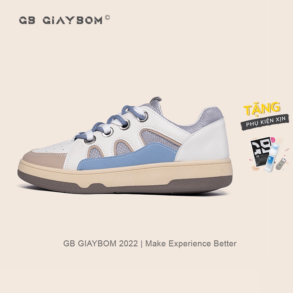 Giày Sneaker Nữ Đế Cao Giày BOM Phối Màu Cổ Thấp Đế Êm Thích Hợp Đi Làm, Đi Chơi, Học giayBOM GB Classics B1558
