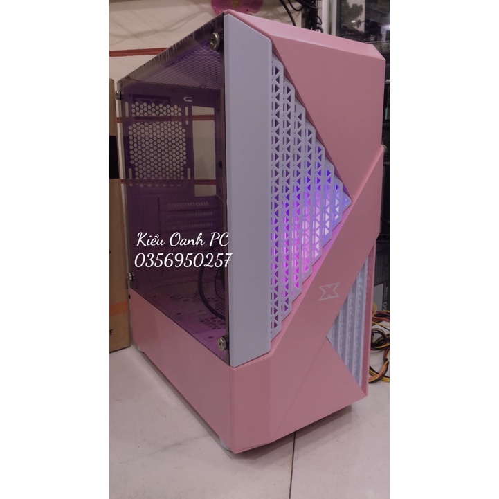 Vỏ Case máy tính XIGMATEK TRIPLE X  mặt kính cường lực  - PREMIUM ATX, RGB STRIP sẵn dải led mặt trước