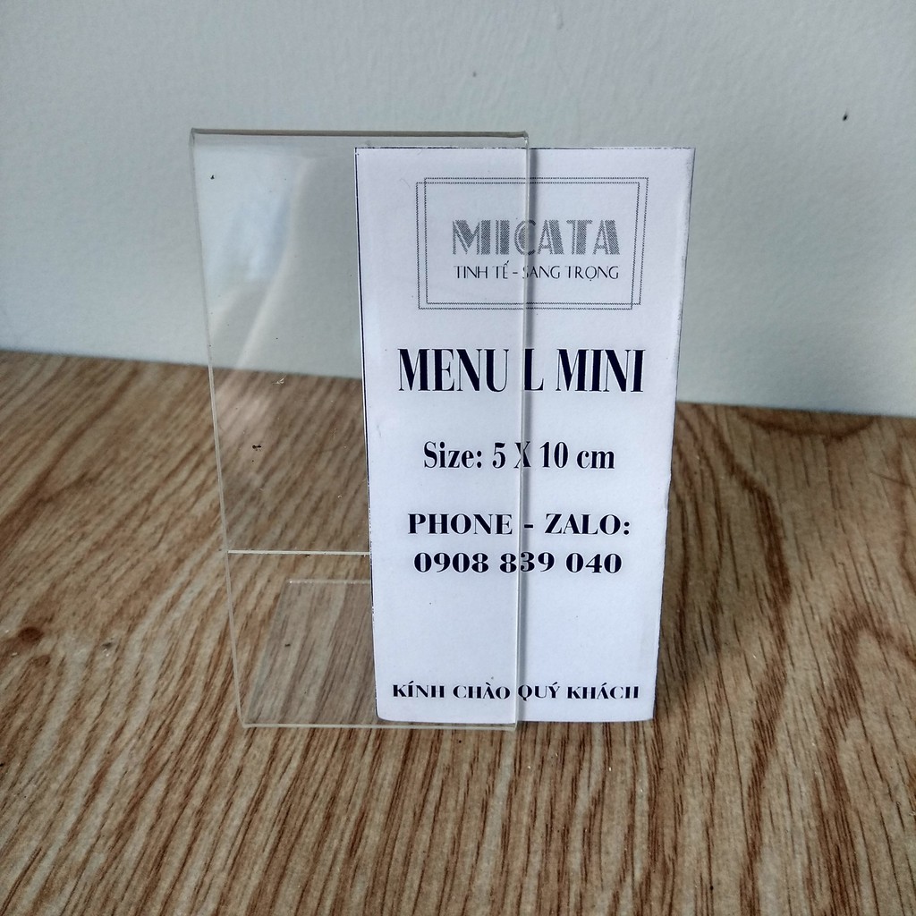 MENU MICA L 5X10 CM