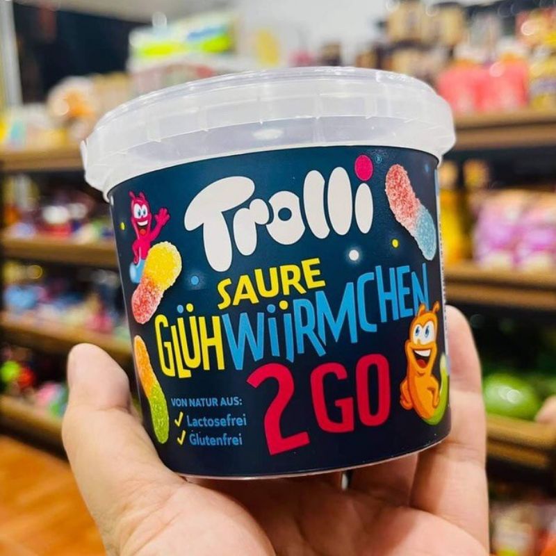Kẹo dẻo phủ đường con sâu trolli đức
