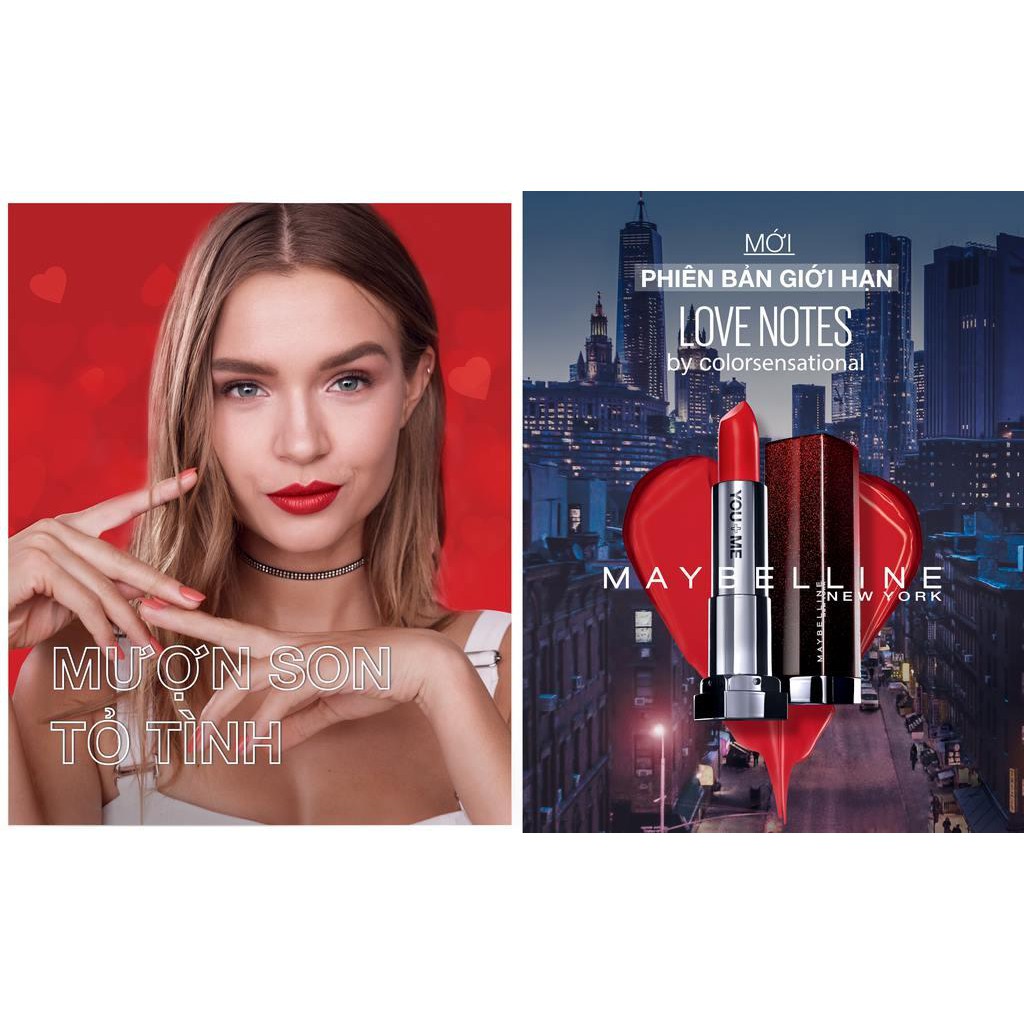 Son Lì Mịn Môi Phiên Bản Giới Hạn Love Notes Maybelline Color Sensational Love Notes Lipstick 3.9g